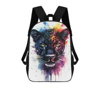 sinyumoney Watercolor Leopard Backpacks Kids School Backpack School Bag 3D Printed School Bag for Boys Elementary And Middle School Students 17inch
