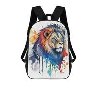 sinyumoney Watercolor Lion Backpack School Bag Business Laptop Rucksack Bag Unisex Casual Daypack for Teenage Girls Boys Women Men 17inch