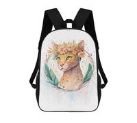 sinyumoney Watercolor Ocicat Flower School Bags Water Resistant Travel Backpack Computer Bag - Perfect for Travel, Work And Daily Use 17inch