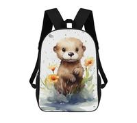 sinyumoney Watercolor Otter School Bags School Secondary High School College Backpack Travel for Campus Outdoor Travel Sports 17inch