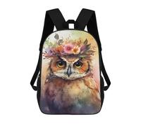 sinyumoney Watercolor Owl Art Print Backpack School Bag Business Durable Laptop Bag for Campus Outdoor Travel Sports 17inch