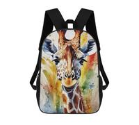 sinyumoney Watercolor Painted Giraffe Children's School Backpack 3D Printed for Kids Travel Rucksacks Book Bags Kids School Bag 17inch