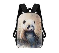 sinyumoney Watercolor Panda in Nature Backpacks Kids School Backpack School Bag 3D Printed School Bag for Boys Elementary And Middle School Students 17inch