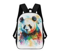 sinyumoney Watercolor Panda Painting Children's 17 Inch School Backpack 3D Printed Casual Daypacks for Kids Travel Rucksacks Book Bags Kids School Bag