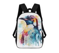 sinyumoney Watercolor Penguin Art Backpack School Bag Work Laptop Backpack Rucksack Bag for Teenage Girls Boys Women Men 17inch