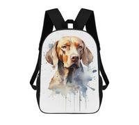 sinyumoney Watercolor Plott Dog Backpack with Pocket 3D Printed Backpacks, Travel Rucksacks Book Bags Kids School Bag 17inch