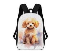 sinyumoney Watercolor Poodle Backpacks Kids School Backpack Fashion School Bag 3D Printed School Bag for Boys Elementary And Middle School Students 17inch