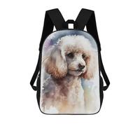 sinyumoney Watercolor Poodle Portrait Backpacks, Kids Backpack Student School Bag 3D Printed Travel Backpacks Fashion Accessory Backpack Children Waterproof School Bags 17inch