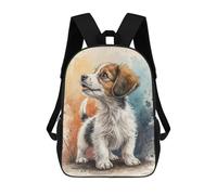 sinyumoney Watercolor Puppy Portrait School Backpack School Secondary High School College Backpack Travel for Men, Women & Teenage Boys 17inch