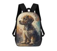 sinyumoney Watercolor Puppy Portrait School Bags Water Resistant Travel Backpack Computer Bag - Perfect for Travel, Work And Daily Use 17inch