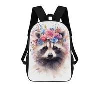 sinyumoney Watercolor Raccoon Art Ronaldo Backpack, Children's Backpack, Student School Bag, Book Bag, 3D Printed School Bag For Boys And Girls, 17inch