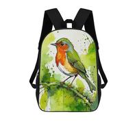 sinyumoney Watercolor Robin on Branch School Backpack Business Laptop Rucksack Bag Unisex Casual Daypack for Boys/Girls/Teenagers 17inch