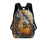 sinyumoney Watercolor Rock Guitar School Backpack for Girls Backpack Water Repellent Casual Daypack Lightweight Rucksack Boy Girl School Backpack 17inch