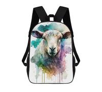 sinyumoney Watercolor Sheep Portrait Children's Backpacks School Backpack 3D Printed for Kids Travel Rucksacks Book Bags Kids 17inch School Bag