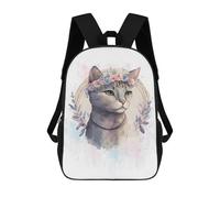 sinyumoney Watercolor Shorthair Cat Backpack School Travel College Rucksack Backpacks for Campus Outdoor Travel Sports 17inch