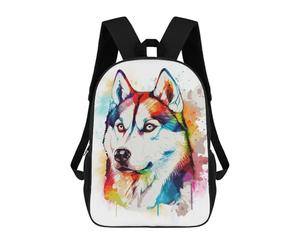 sinyumoney Watercolor Siberian Husky Backpack School Bag Travel College Rucksack Backpacks for Campus Outdoor Travel Sports 17inch