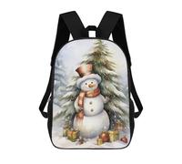 sinyumoney Watercolor Snowman School Backpack Water Resistant Travel Backpack Computer Bag for School/Work/Travel 17inch