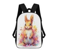 sinyumoney Watercolor Squirrel Art 17 Inch Backpacks Kids Schoolbag,3D Printed Elementary And Middle School Students Backpacks for Boys Girls