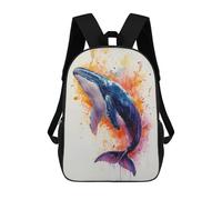 sinyumoney Watercolor Whale Backpack School Bag Water Resistant School Bag Business Backpack for Girls Boys Teenage 17inch