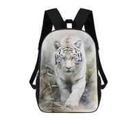 sinyumoney Watercolor White Tiger School Bags Water Resistant Travel Backpack Computer Bag for School/Work/Travel 17inch