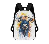 sinyumoney Watercolor Wildebeest School Backpack Large Water Resistant Laptop Backpack for Teenage Girls Boys Women Men 17inch