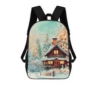 sinyumoney Watercolor Winter School Bags Water Resistant Travel Backpack Computer Bag for Campus Outdoor Travel Sports 17inch