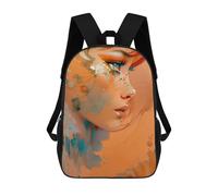 sinyumoney Watercolor Woman Backpacks Kids Student Schoolbag,3D Printed Backpacks,Elementary And Middle School Students Backpacks for Boys Girls 17inch