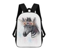 sinyumoney Watercolor Zebra Painting Backpack School Water Resistant Computer Rucksack for Boys/Girls/Teenagers 17inch