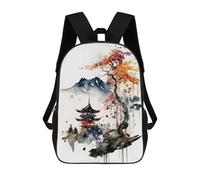 sinyumoney Watercolors Japanese 6 Backpack 3D Printed Children's School Backpack Kids Travel Backpacks High Capacity Book Bags Children's Backpack Rucksack 17inch