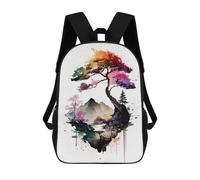 sinyumoney Watercolors Japanese Art 2 Backpack Kids School Backpack School Bag 3D Printed Fashion School Bag for Boys Elementary And Middle School Student 17inch