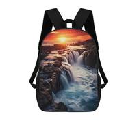 sinyumoney Waterfall at Sunset Backpack School Bag Water Resistant Travel Backpack Computer Bag for Girls Boys Teenage 17inch