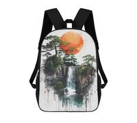 sinyumoney Waterfall Japanese Rucksack Daypacks Business Backpack Water Resistant Bookbag for Men/Women 17inch