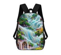 sinyumoney Waterfall Village Fantasy Rucksack School Secondary High School College Backpack Travel for Teenage Girls Boys Women Men 17inch