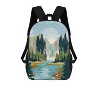 sinyumoney Waterfall Vista School Bags Work Laptop Backpack Rucksack Bag for Camping Outdoor Adventures And Daily Travel 17inch