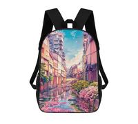 sinyumoney Weet Street of Chiyoda Backpacks Kids School Backpack School Bag 3D Printed School Bag for Boys Elementary And Middle School Students 17inch