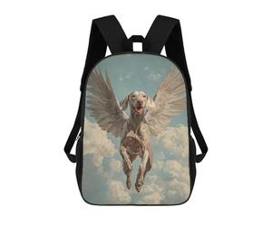 sinyumoney Weimaraner Angel Pet Loss Remembrance Art Dog with Wings Backpack School Lightweight Schoolbag Dayback Bookbag College for Men/Women 17inch