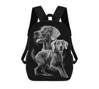 sinyumoney Weimaraner Dog Portrait School Backpack Lightweight Casual Daypack School Backpacks for Boys/Girls/Teenagers 17inch