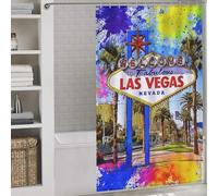 sinyumoney Welcome to Fabulous Las Vegas Nevada -1 Bath Shower Curtains Mildew with Hooks Waterproof Fabric Bathroom Curtains Modern Art for Toile Bathroom Dorm 53.54x70.87Inch（136x180cm）