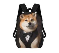 sinyumoney Well Dressed Shiba Inu Dog Backpack 3D Printed Children's School Backpack Kids Travel Backpacks High Capacity Book Bags Children's Backpack Rucksack 17inch