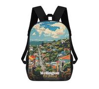 sinyumoney Wellington, New Zealand Cityscape Backpacks Kids School Backpack School Bag 3D Printed Fashion School Bags for Boys Elementary And Middle School Students 17inch