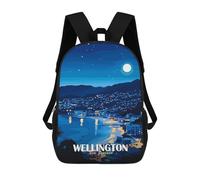 sinyumoney Wellington New Zealand Night Cityscape Rucksack Lightweight Casual Daypack School Backpacks for School/Work/Travel 17inch