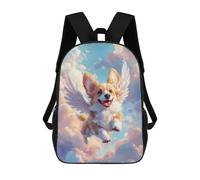 sinyumoney Welsh Corgi with Angel Wings A Heartfelt Memorial Print Backpack School Bag Water Resistant Computer Rucksack for Campus Outdoor Travel Sports 17inch