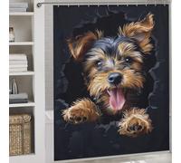 sinyumoney Welsh Terrier Dog Shower Curtains Mould Proof Thicken Durable Polyester Bathroom Curtains Modern Art for Toile Bathroom Dorm 69.69x70.87Inch（177x180cm）