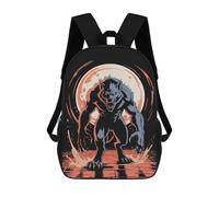 sinyumoney Werewolf Illustration with Full Moon Backdrop Backpack School Bag Travel College Rucksack Backpacks for Campus Outdoor Travel Sports 17inch