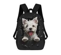 sinyumoney West Highland Terrier Dog School Backpack Work Laptop Backpack Rucksack Bag for Camping Outdoor Adventures And Daily Travel 17inch