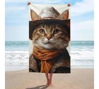 sinyumoney Western Cat Cowboy Costume-1 Towels Bathroom Lightweight Soft Absorbent Beach Towel Perfect The Home 130cm*80cm