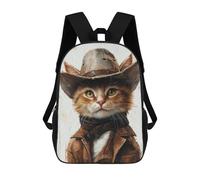 sinyumoney Western Cat Cowboy Costume Backpack School Computer Rucksack for School/Work/Travel- Perfect for Travel, Work And Daily Use 17inch