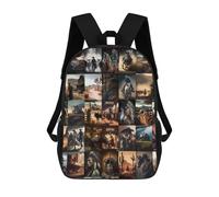 sinyumoney Western Cowboy Dreamscape 3D Printed Children's School Backpack for Kids High Capacity Travel Rucksacks Book Bags Kids School Bag Back Pack 17inch