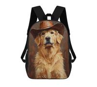 sinyumoney Western Dog Portrait Backpacks Kids School Backpack Fashion School Bag 3D Printed School Bag for Boys Elementary And Middle School Students 17inch