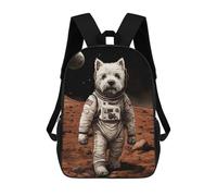 sinyumoney Westie Astronaut On Mars School Bags Water Resistant Travel Backpack Computer Bag - Perfect for Travel, Work And Daily Use 17inch